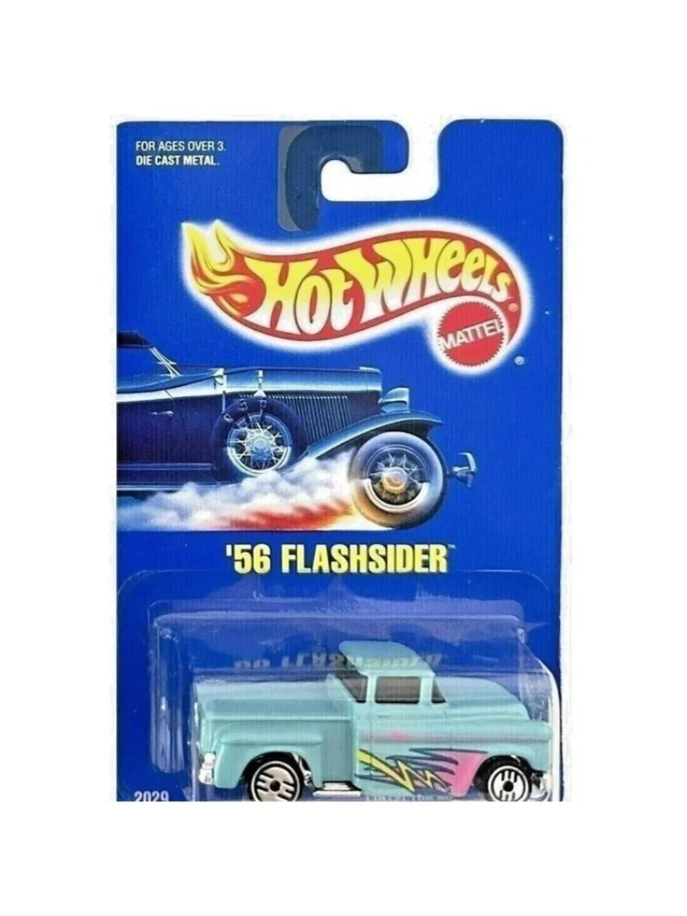 Vintage Hot Wheel Die Cast 1991 '56 Flashsider Teal Pickup Truck 136 Blue 2029